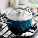 Greenpan Merten & Storck 6-Quart Steel Core Enameled Stockpot with Lid - Aegean Teal