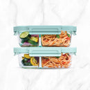 2-Piece Glass 2 Compartment Meal Prep Container