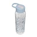32oz Frost Floral Manual Straw Bottle - Blue