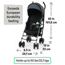 3Dlite Convenience Stroller - Black/Silver
