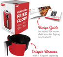 Compact Air Fryer 2 Quart - Red