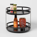 2-Tier Metal Lazy Susan Turntable - Black