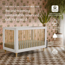 Lolly 3-in-1 Convertible Crib - White/Natural