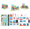 150pc Magnetic Tile Building Set - School Police Station and Hospital Theme