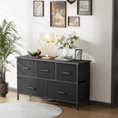 5 Fabric Drawers Dresser - Black