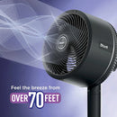 FlexBreeze Pedestal & Tabletop Fan- Black Fan w/ Pedestal Base Black