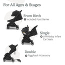 Minu V3 Travel Stroller -Jake (Charcoal/Carbon Frame/Black Leather)