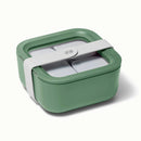 Small Ceramic Coated Glass Food Storage Container - Sage