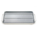 2-Piece Ceramic Baking Sheet and Cooling Rack Cookware Set - Gray