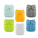 Baby Cloth Diapers One Size Adjustable Washable Reusable for Baby Girls and Boys 6 Pack with 12 Inserts 6BM98