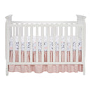 Gray/Pink 3-Piece Floral Baby Crib Bedding Set