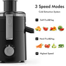 500 W 50 oz 3-Speed Centrifugal Juicer, Black