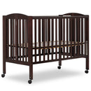 Full-Size 2-in-1 Folding Baby Crib - Espresso