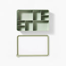 8-Compartment Large Plastic Snack Bento Box - Sage Green