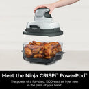 Crispi 3-in-1 Glass Air Fryer, 4-Qt Glass Container with Lid - White