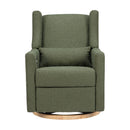 Kiwi Glider Recliner w/ Electronic Control and USB in Olive Boucle w/Light Wood Base