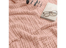 Muslin Cotton Blanket for Adults - Queen 90" x 90" - Blush