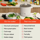 16 Cup Rice Cooker with Steamer Oatmilk: Nonstick Coating, Automatic Keep Warm, Tempered Glass Lid, 2 Settings