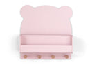 Brannan Bear Wall Shelf With 4 Hooks - Pink
