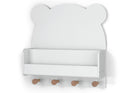 Brannan Bear Wall Shelf With 4 Hooks - White