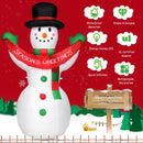 6 Feet Inflatable Christmas Snowman With LED Lights Blow Up Outdoor Yard Decoration