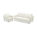 Modern Loveseat With Comfy Backrest Cushions-White