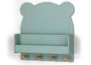 Brannan Bear Wall Shelf With 4 Hooks - Sage Green