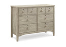 Farmhouse 6 Drawer Dresser With Interlocking Drawers - Textured Limestone