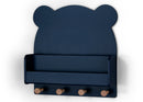 Brannan Bear Wall Shelf With 4 Hooks - Blue
