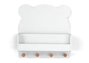 Brannan Bear Wall Shelf With 4 Hooks - White