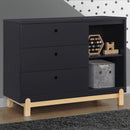 Poppy 3 Drawer Dresser With Cubbies and Interlocking Drawers