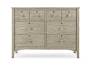 Farmhouse 6 Drawer Dresser With Interlocking Drawers - Textured Limestone