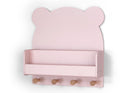Brannan Bear Wall Shelf With 4 Hooks - Pink