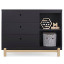 Poppy 3 Drawer Dresser With Cubbies and Interlocking Drawers