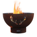 Fire Pit Art - Antlers 36" Carbon Steel Fire Pit
