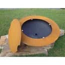 Fire Pit Art - Saturn 41" Carbon Steel Fire Pit with Lid