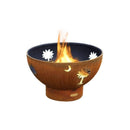 Fire Pit Art - Tropical Moon 36" Carbon Steel Round Fire Pit