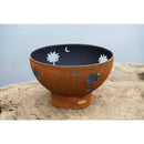Fire Pit Art - Tropical Moon 36" Carbon Steel Round Fire Pit