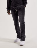 First Row Rhinestone Stacked Fleece Joggers