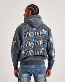 First Row Washed Rhinestone Hoodie