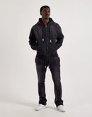 First Row Rhinestone Full-Zip Fleece Hoodie