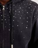 First Row Rhinestone Full-Zip Fleece Hoodie