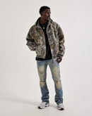 First Row Rhinestone Canvas Hooded Jacket