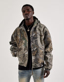 First Row Rhinestone Canvas Hooded Jacket