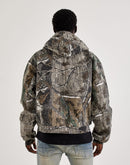 First Row Rhinestone Canvas Hooded Jacket