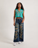 First Row Cropped Muscle Tank Top