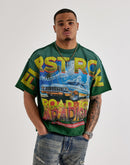 First Row Cropped Road Rhinestone Tee