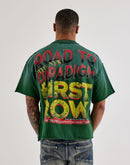 First Row Cropped Road Rhinestone Tee