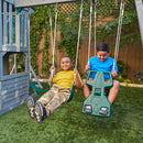 River Canyon Wooden Swing Set / Playset With Slide, Glider and Monkey Bars - Gray