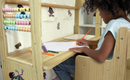 Cocomelon Flair White Montessori Wood Desk & Chair – Adjustable Kids Playhouse Set by Avenlur
